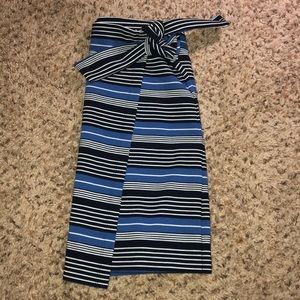 Stripped Wrap Skirt